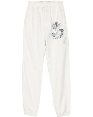 Y-3 Pantalones De Chándal Con Estampado Floral De X Adidas - Blanco