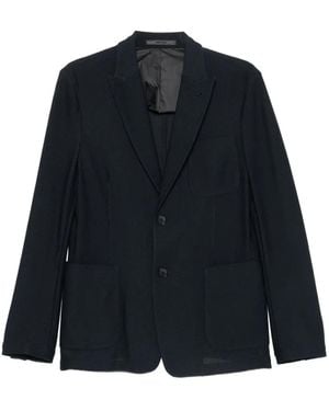 Giorgio Armani Icon Single-Breasted Blazer Jacket - Blue