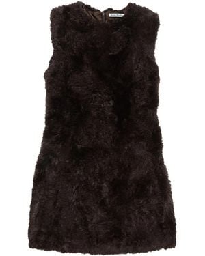 Acne Studios Sleeveless Faux-Fur Mini Dress - Black
