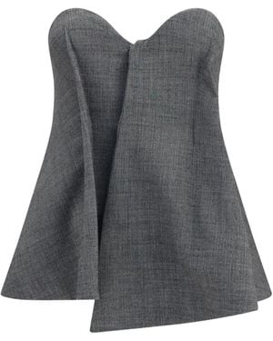 Magda Butrym Asymmetrical Sweetheart-Neck Corset - Grey