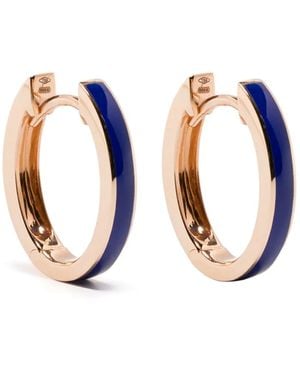 Anapsara 18K Rose Enamel-Detailed Hoop Earrings - Blue