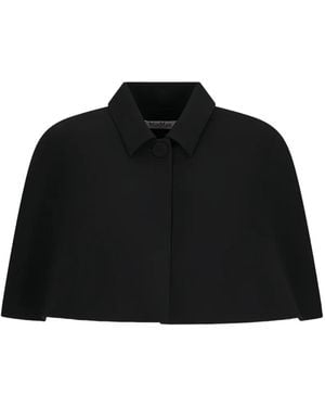 Max Mara Buttoned Cape - Black