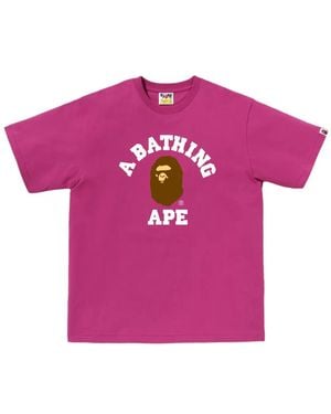 A Bathing Ape Logo Graphic T-Shirt - Pink