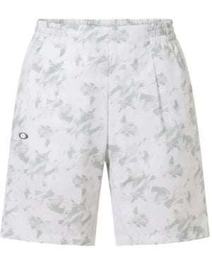 Oakley Abstract-Print Elasticated-Waist Shorts - White