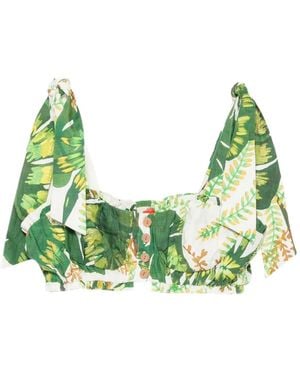FARM Rio Top Corto Con Estampado Tropical - Verde