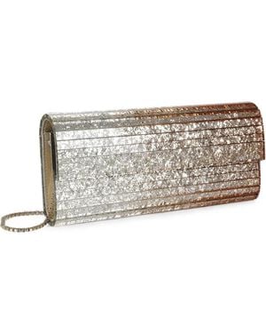 Jimmy Choo Sweetie Glitter-Effect Clutch Bag - Grey
