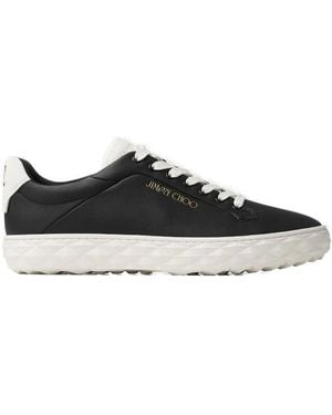 Jimmy Choo X Malbon Diamond Leather Sneakers - Black