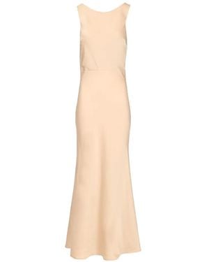 Al Duca d'Aosta Draped-Back Satin Dress - White