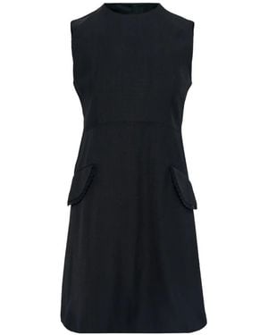 Jil Sander Pocket Lace-Trim Mini Dress - Black
