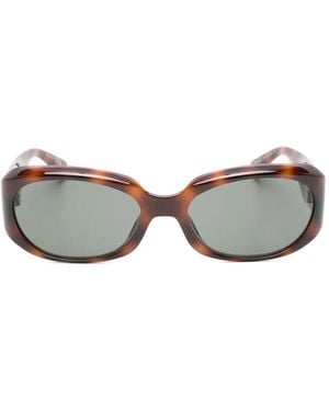 Saint Laurent Tortoiseshell-Effect Round-Frame Sunglasses - Metallic