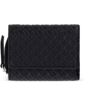 ARMANI EXCHANGE Logo-Debossed Wallet - Black