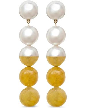 YUTAI 18K Pearl Earrings - White