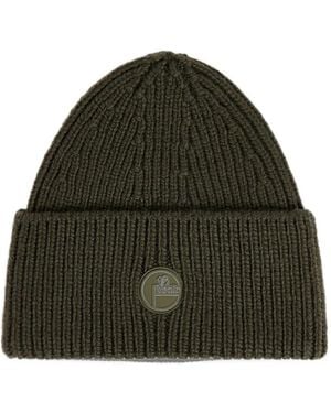 Fusalp Ribbed-Knit Logo-Patch Beanie Hat - Green
