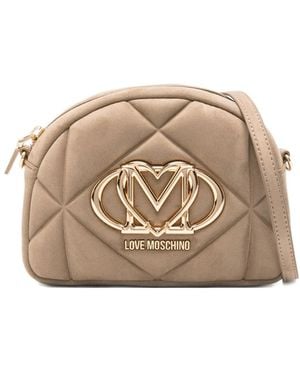Love Moschino Quilted Logo-plaque Cross Body Bag - ナチュラル