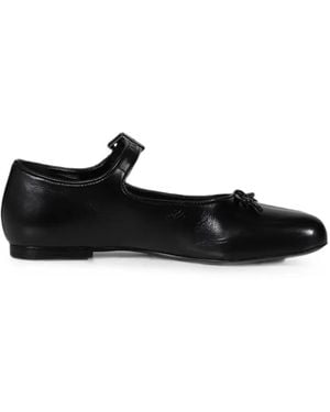 Sandy Liang Paw Buckle-Fastening Bow-Detail Ballet Flats - White