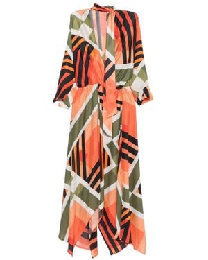 SIMONA CORSELLINI Geometric-Print Dress - White