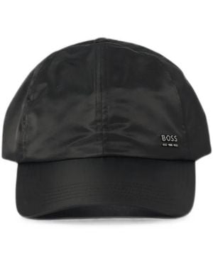 BOSS Logo-Plaque Baseball Cap - Black