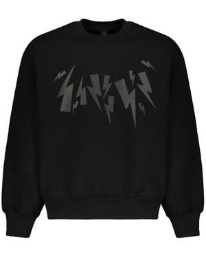 Neil Barrett Graphic-Print Crew-Neck Sweatshirt - Black