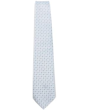 Luigi Borrelli Napoli Patterned Tie - White