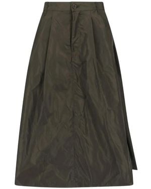 Aspesi Pleated A-Line Midi Skirt - Green