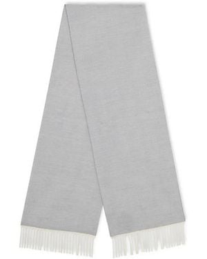 Brooks Brothers Écharpe En Laine À Franges Et Chevrons - Grey