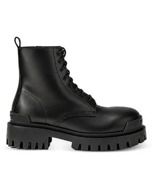 Balenciaga Strike Lace-Up Ankle Boots - Black