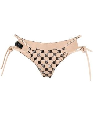 MISBHV Monogram-Pattern Bikini Bottoms - White