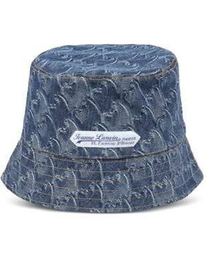 Lanvin Lunar Year Horse-Pattern Denim Bucket Hat - Blue