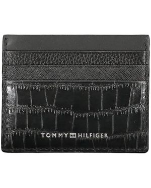 Tommy Hilfiger Crocodile-Embossed Card-Holder - Black