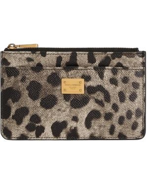 Dolce & Gabbana Portemonnee Met Luipaardprint - Grijs