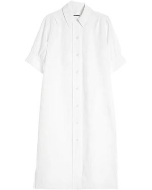 Jil Sander Short-Sleeve Shirt Dress - White