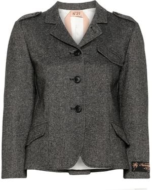 N°21 Mélange-Effect Jacket - Black