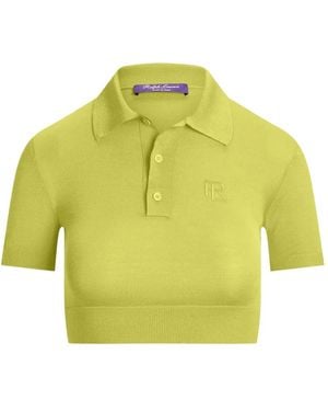 Ralph Lauren Polo Crop À Manches Courtes - Yellow
