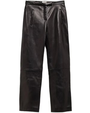 KHAITE Panelled Leather Trousers - Black