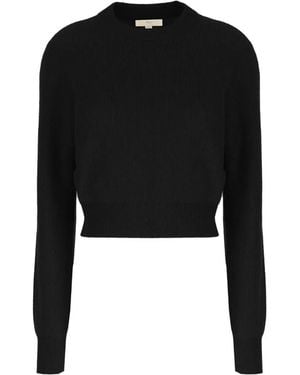 Malo Ribbed-Knit Cropped Sweater - Black