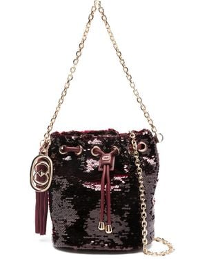 La Carrie Night Edition sequined bucket bag - Weiß