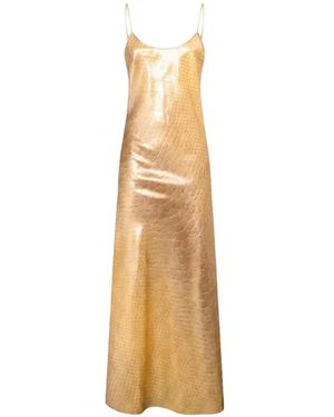 Roberto Cavalli Cowl-Back Maxi Dress - Metallic
