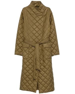 GANT Kabát Quilted Belted Coat - Green