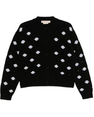 Marni Cardigan À Pois Et Découpe - Black
