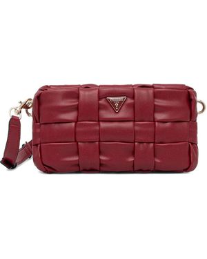 Guess Mini Marion Braided Cross Body Bag - Red