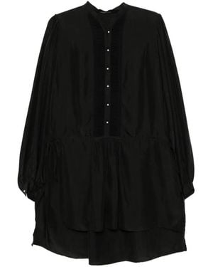 Ann Demeulemeester Vestido Corto Noek High - Negro