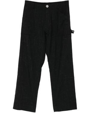 Undercover Textured Button-Fastening Pants - Black