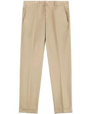 Fay Stretch-Cotton Cropped Trousers - Natural