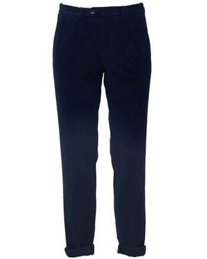 Briglia 1949 Pleated Corduroy Pants - Blue