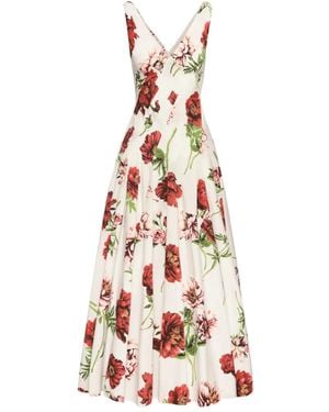 Oscar de la Renta フローラル マキシドレス - ホワイト