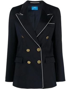 ..,merci Contrast-Trim Double-Breasted Blazer - Black