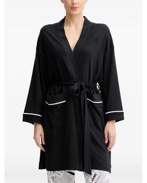 DKNY Albornoz Con Cierre De Lazo - Negro