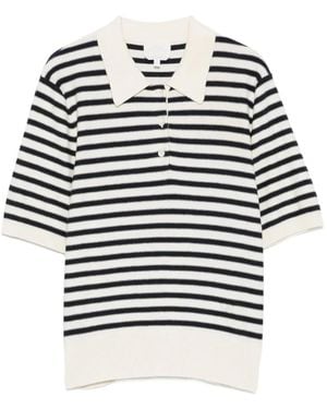 A.P.C. Striped Polo Top - Natural