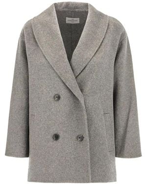 The Dynamis Studio Abrigo Con Doble Botonadura - Gris