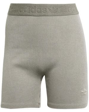 adidas Essentials Rib 1/4 Logo-Waistband Shorts - Grey